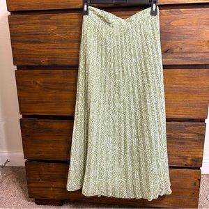 Mint Pleated Maxi Skirt Elastic Waist